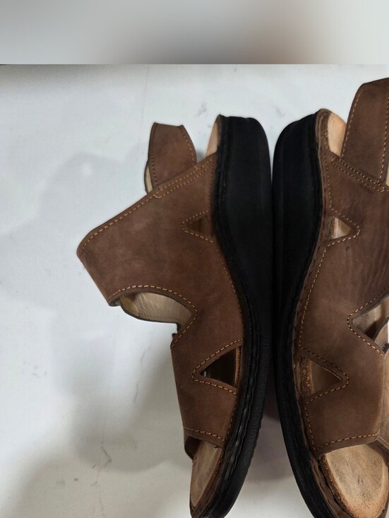 Finn Comfort Leather Comfort Sandals Brown Hook Loop Slingback Germany EU 44 main image 8